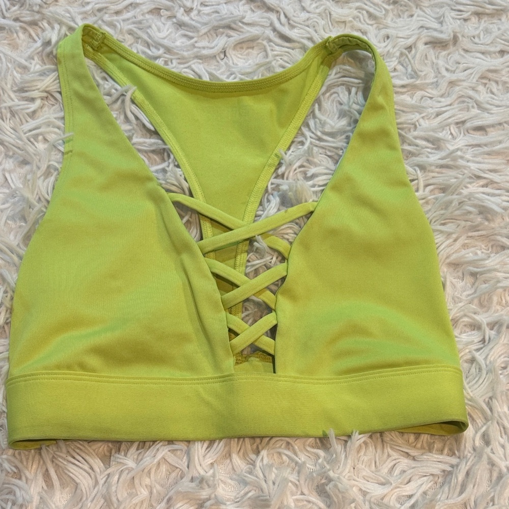 Lime Green Victoria secret pink Strappy Sports Bra